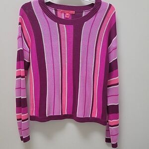 LILLY PULITZER island jungle stripe Daryl crewneck sweater M